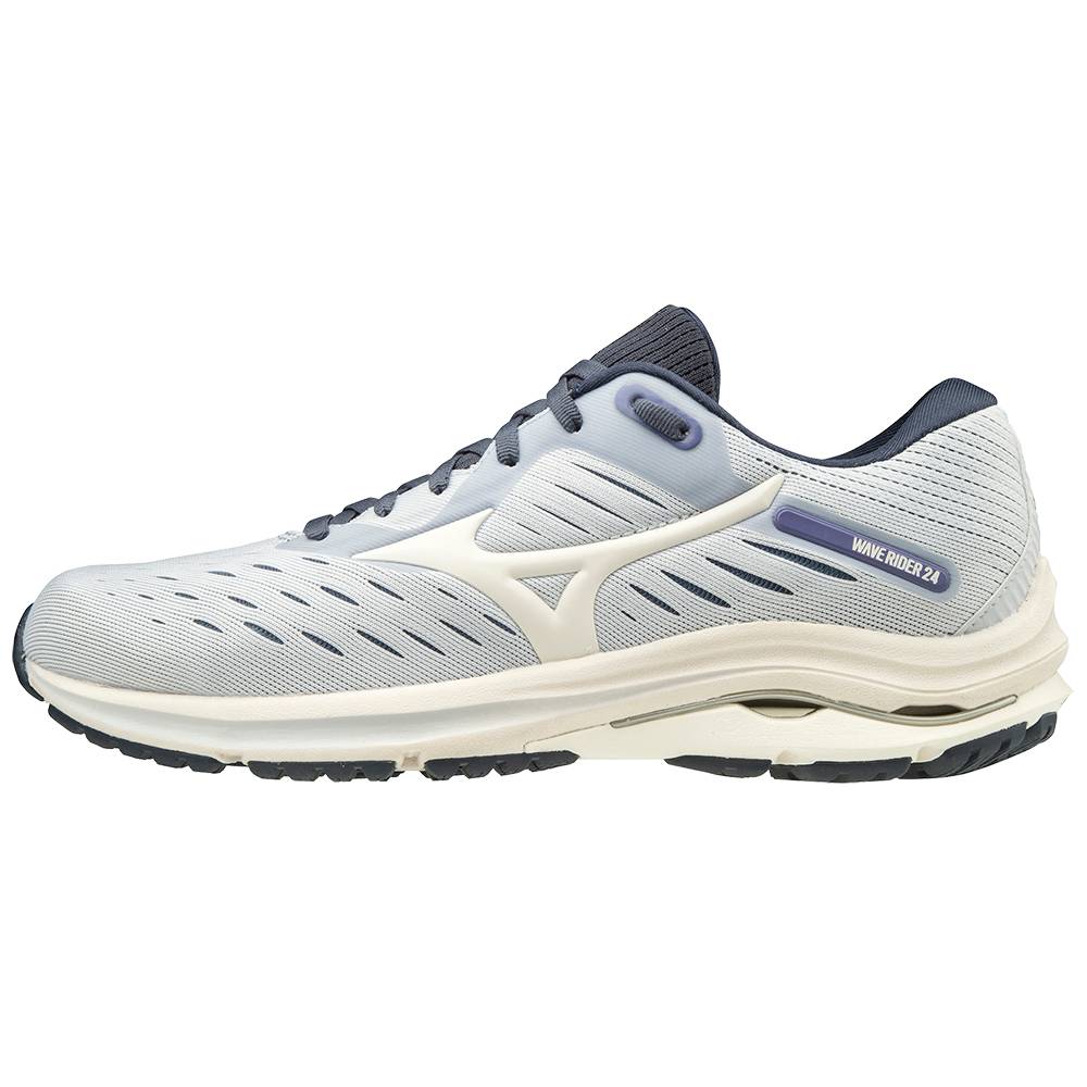 Scarpe Running Mizuno Wave Rider 24 D (Wide) Donna - Bianche/Viola - 14537-QTMD